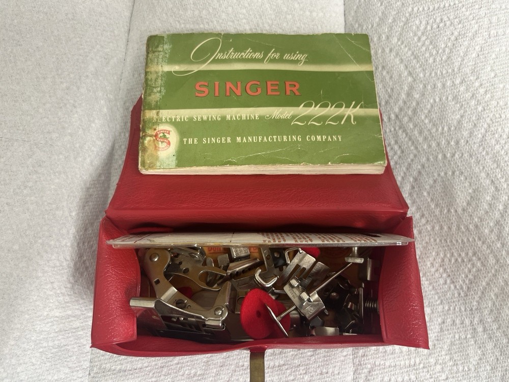 Original Attachments Box For Sewing Machine Singer Featherweight 222K Imported