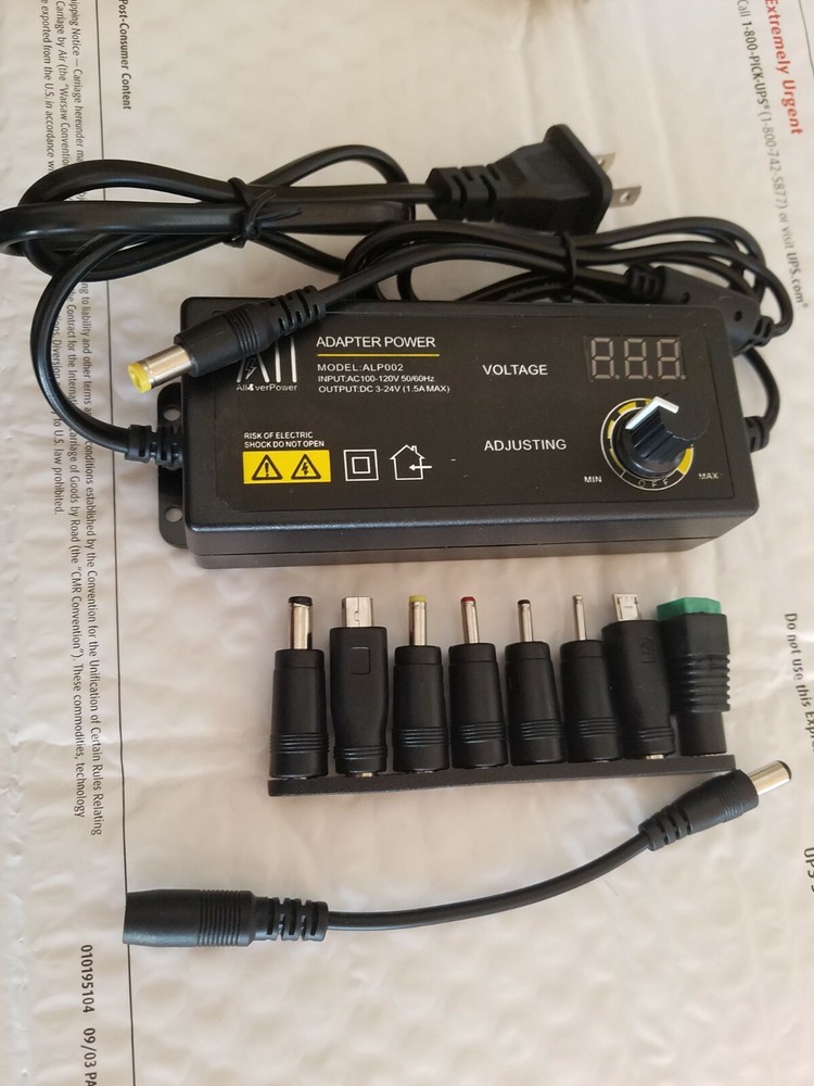 Allover Power 3-24v Adjustable Power Supply ADAPTER W/ LED