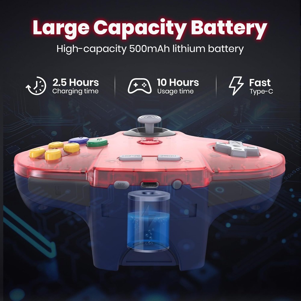 2.4 GHz Wireless N64 Switch Online Controller For Switch Win PC Laptop iOS Mac