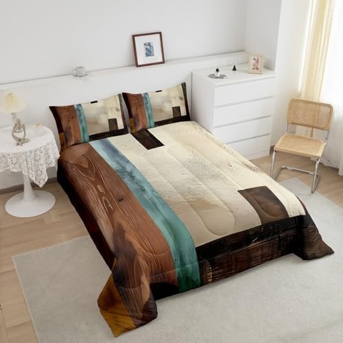 Vintage Abstract Circle Comforter Set Messy Rust Comforter for Full Multi 22