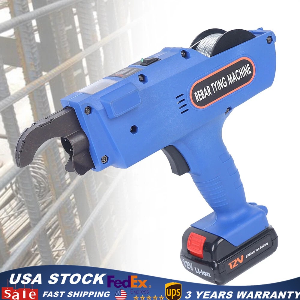 Automatic Rebar Tier Tying Machine Strapping Computer w/Electric +2 Batteries