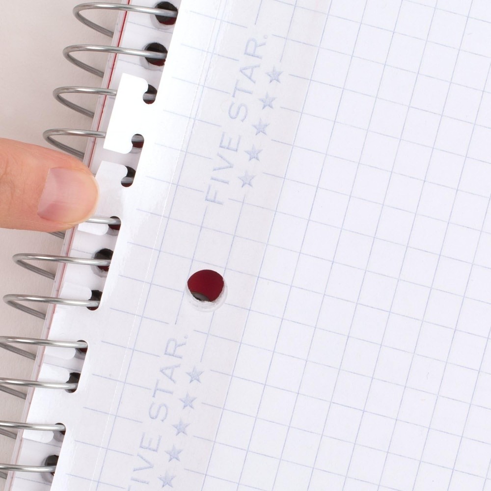 Five Star Loose Leaf Paper, Graph Ruled Insertable Notebook & 1 Pack, White