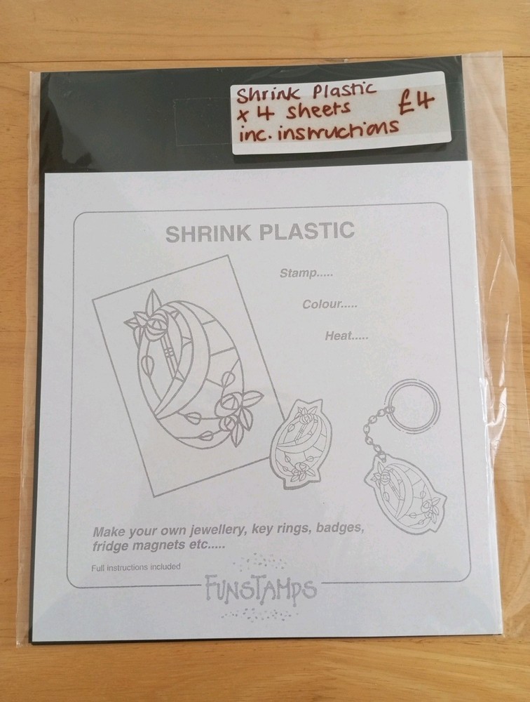 Polyshrink Translucent Shrink Plastic 8 Sheets Funstamps Black Shrink Plastic X4
