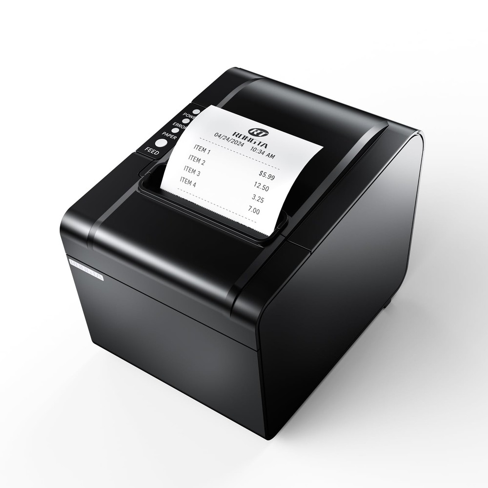 Rongta POS Printer, 80mm USB Thermal Receipt MEDIUM, BLACK