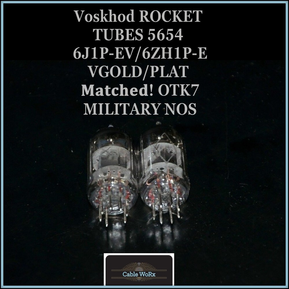 NOS 1PAIR Voskhod ROCKET TUBES 5654 6J1P-EV/6ZH1P-EVGOLD/PLAT 𝐌𝐚𝐭𝐜𝐡𝐞𝐝!