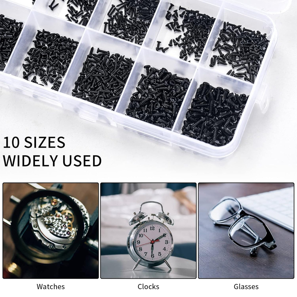 1000 Pcs Small Pan Head Screws Assortment Kit, Micro Tiny Electronic Self-Tappin