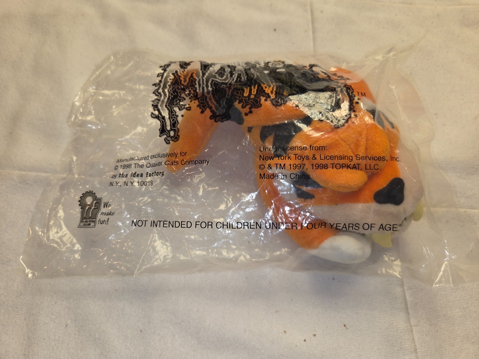 Vintage 1998 MEANIES Special Edition Plush Tiger Shark Beanbag Toy NIP