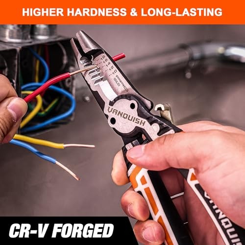 VANQUISH 4 IN 1 Multifunctional Wire Stripper, Cutting Stripping Tool...