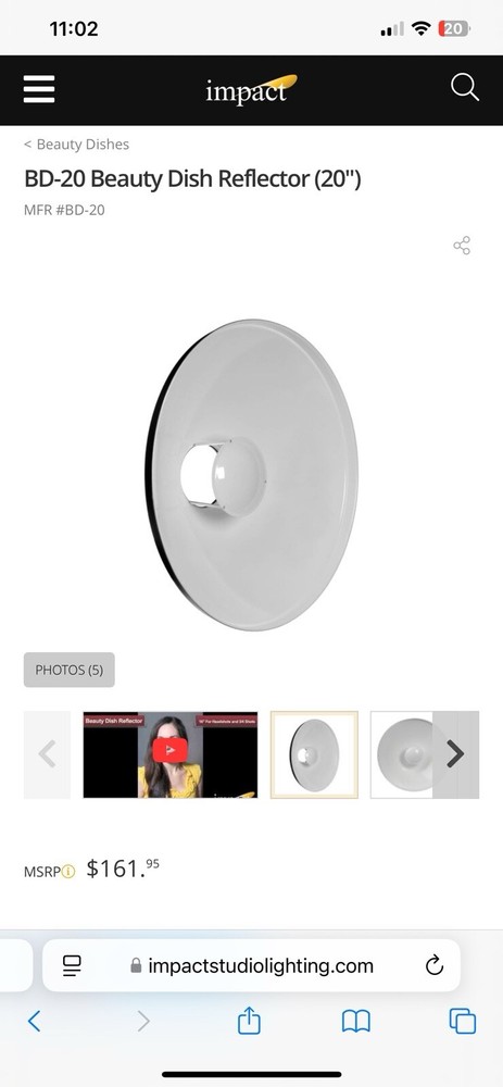 Impact 20 Beauty Dish Reflector