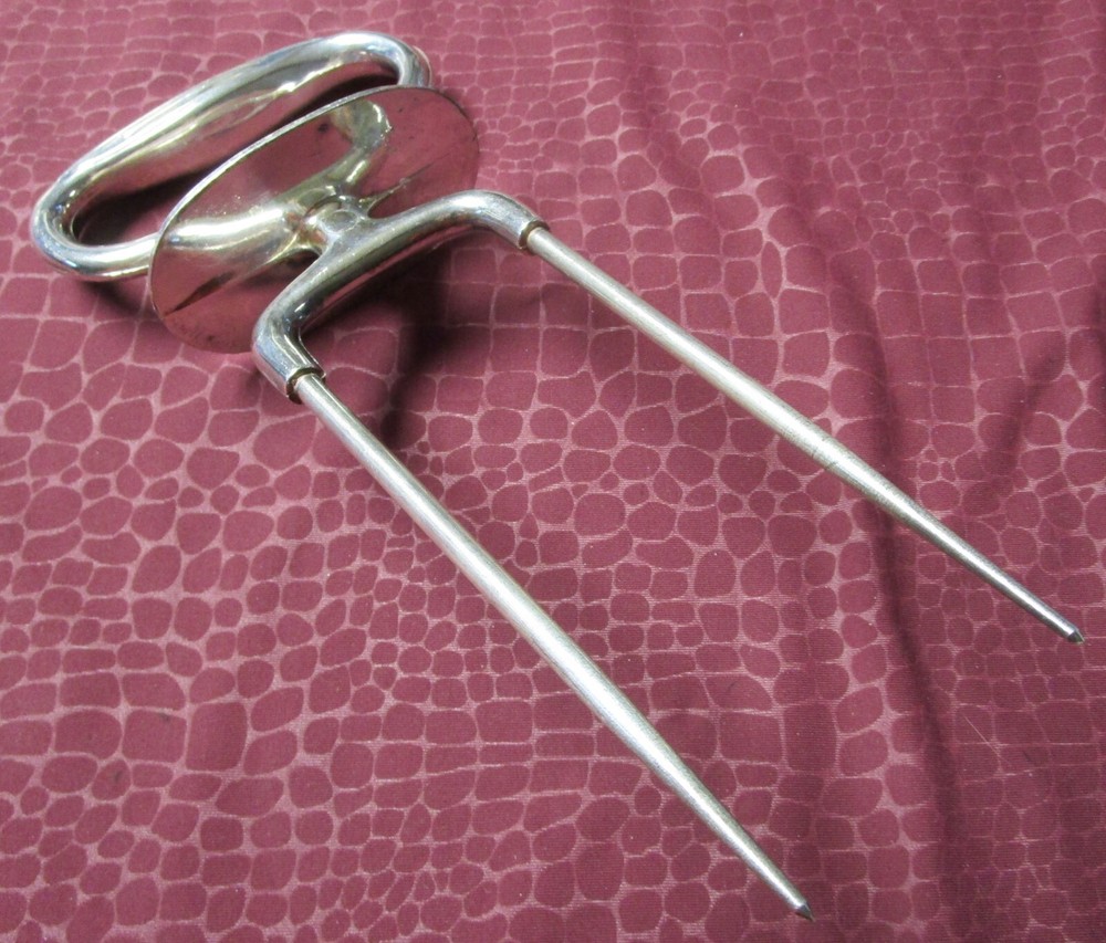 Antique Silverplate Roast Holder Decoration on Handle Unknown Maker            G