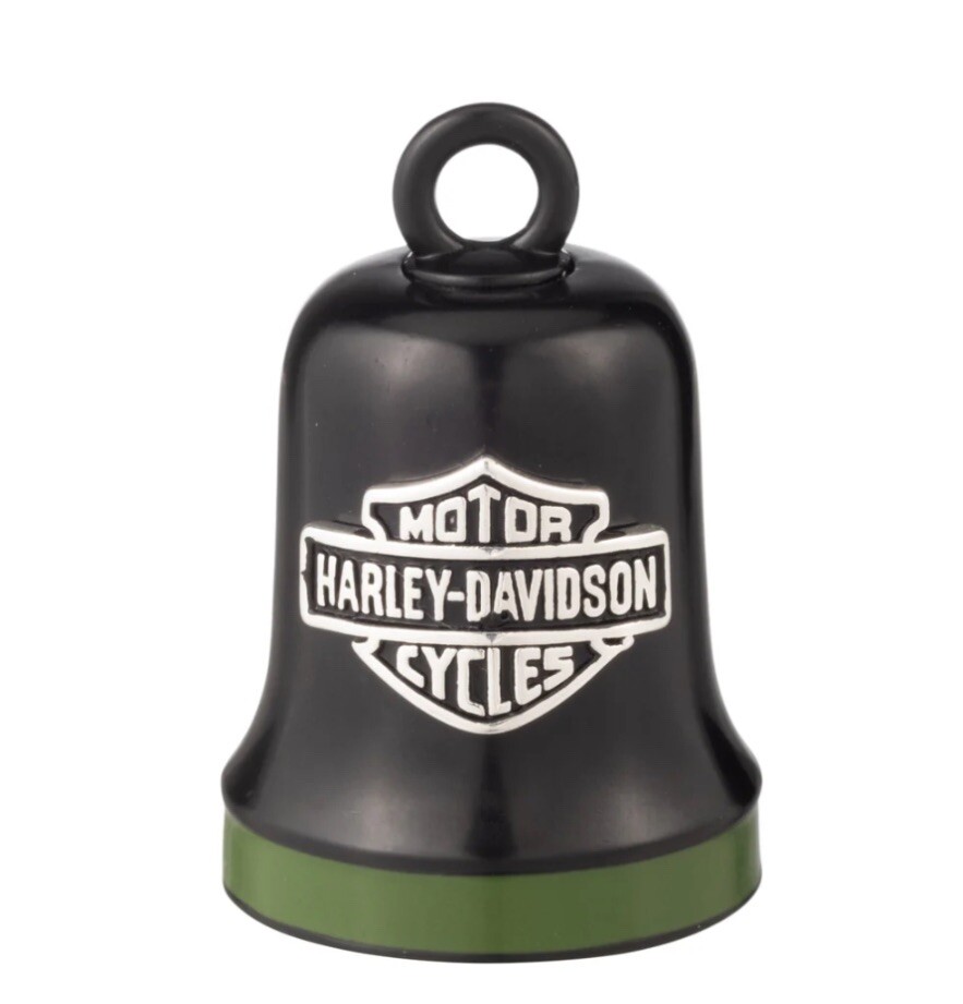 Harley Davidson Engraved Bar & Shield Ride Bell Green Stripe 34M00098