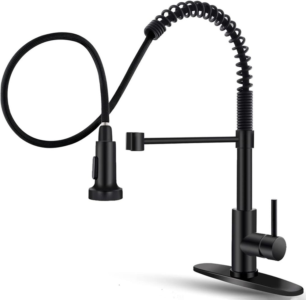 Classic Black Pull Down Kitchen Faucet - Easy Installation & Durable Performance