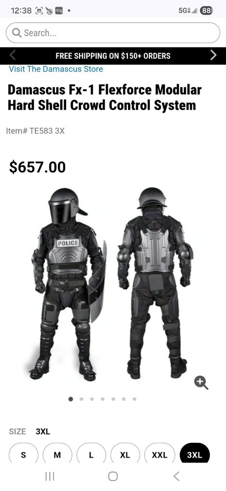 Damascus Fx-1 Flexforce Modular Hard Shell Crowd Control System. LAPD Issue $250