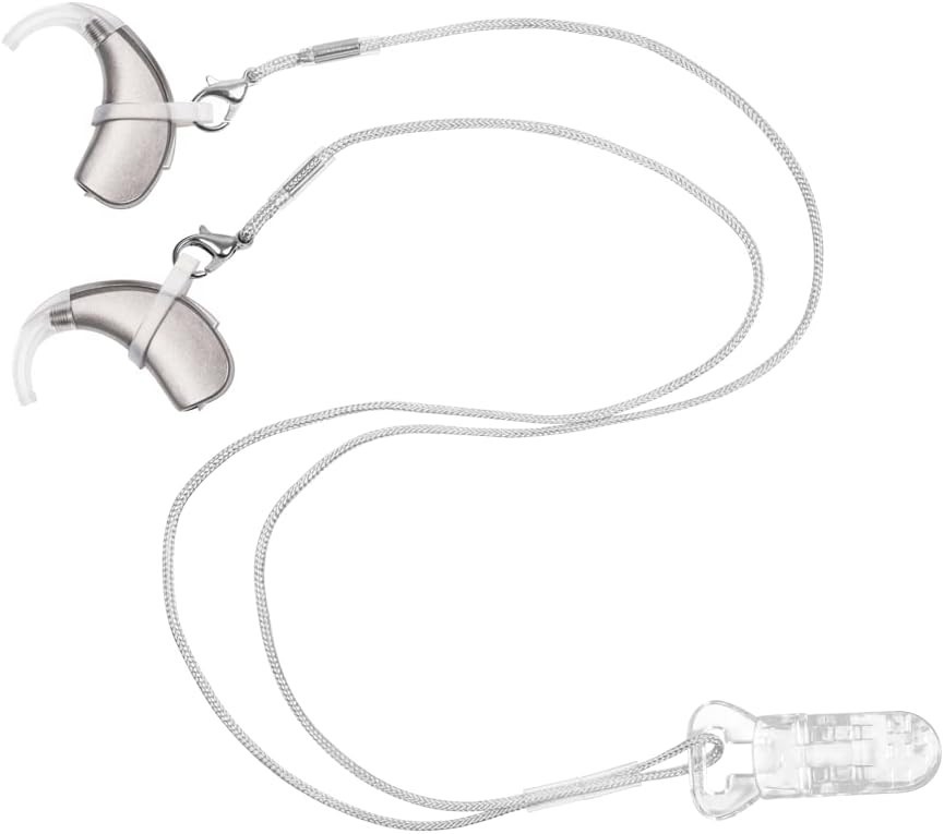 Adjustable Hearing Aid Lanyard with Clips & Silicone Loops