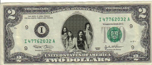 Black Sabbath $2 Dollar Bill Mint! Rare! $1…