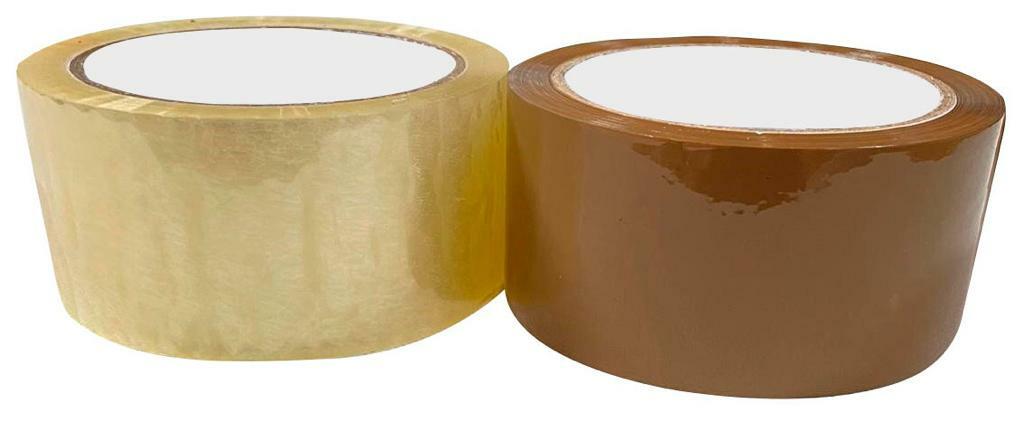 Clear Brown Parcel Tape Strong Packing Carton Sealing Tape 48mm x 66m 1 6 12 36