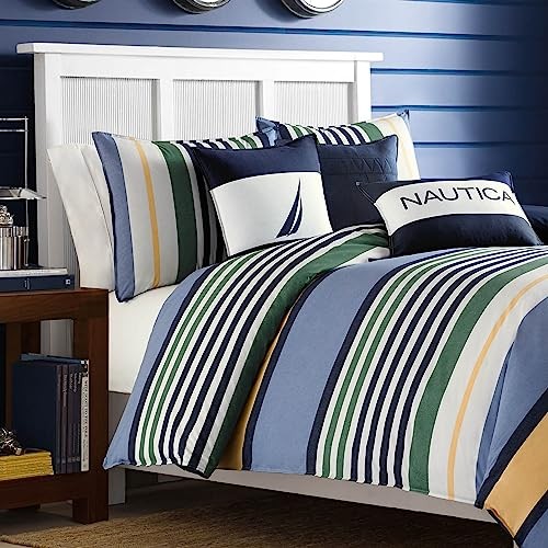 - Comforter Set, Reversible Cotton Bedding with Matching Sham, Twin Casual