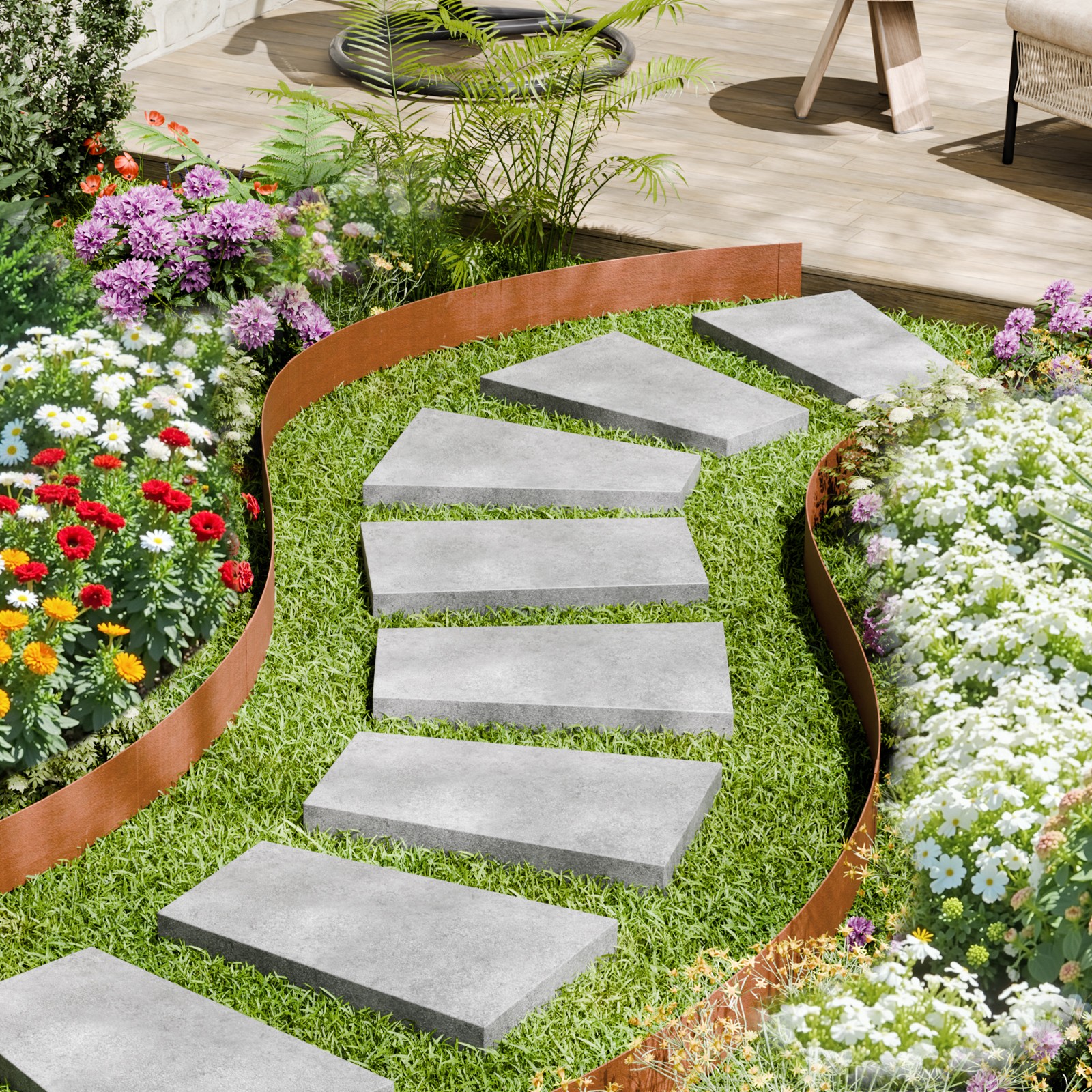 VEVOR Steel Landscape Edging 10 Packs 40x4.5in Weather-Resistant Garden Edging