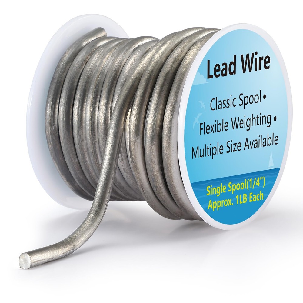 holama Lead Wire Solid Core Roll 1 Lb Spool — Soft High Density 1/4"-1lb