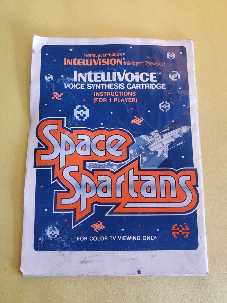 Space Spartans Intellivision Manual ONLY Authentic