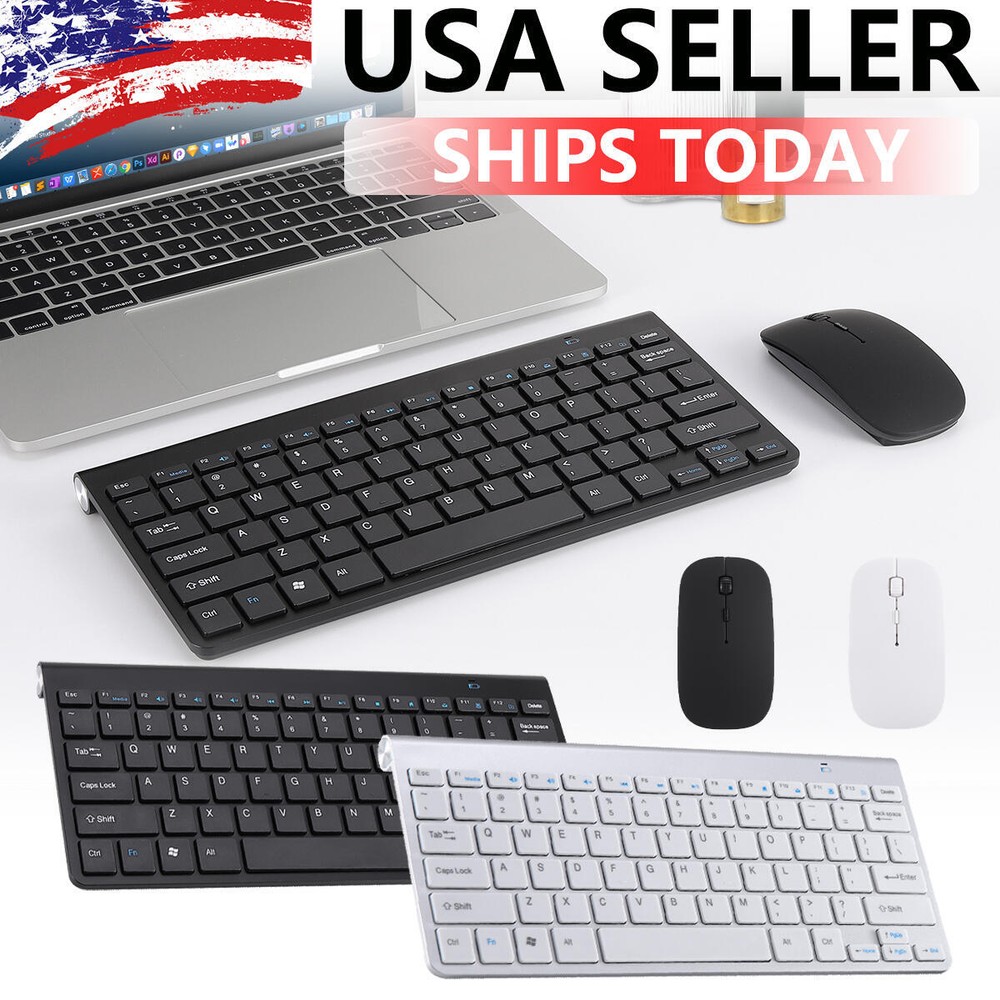 Mini Wireless Keyboard & Mouse Set Waterproof 2.4G for Mac Apple PC Computer US