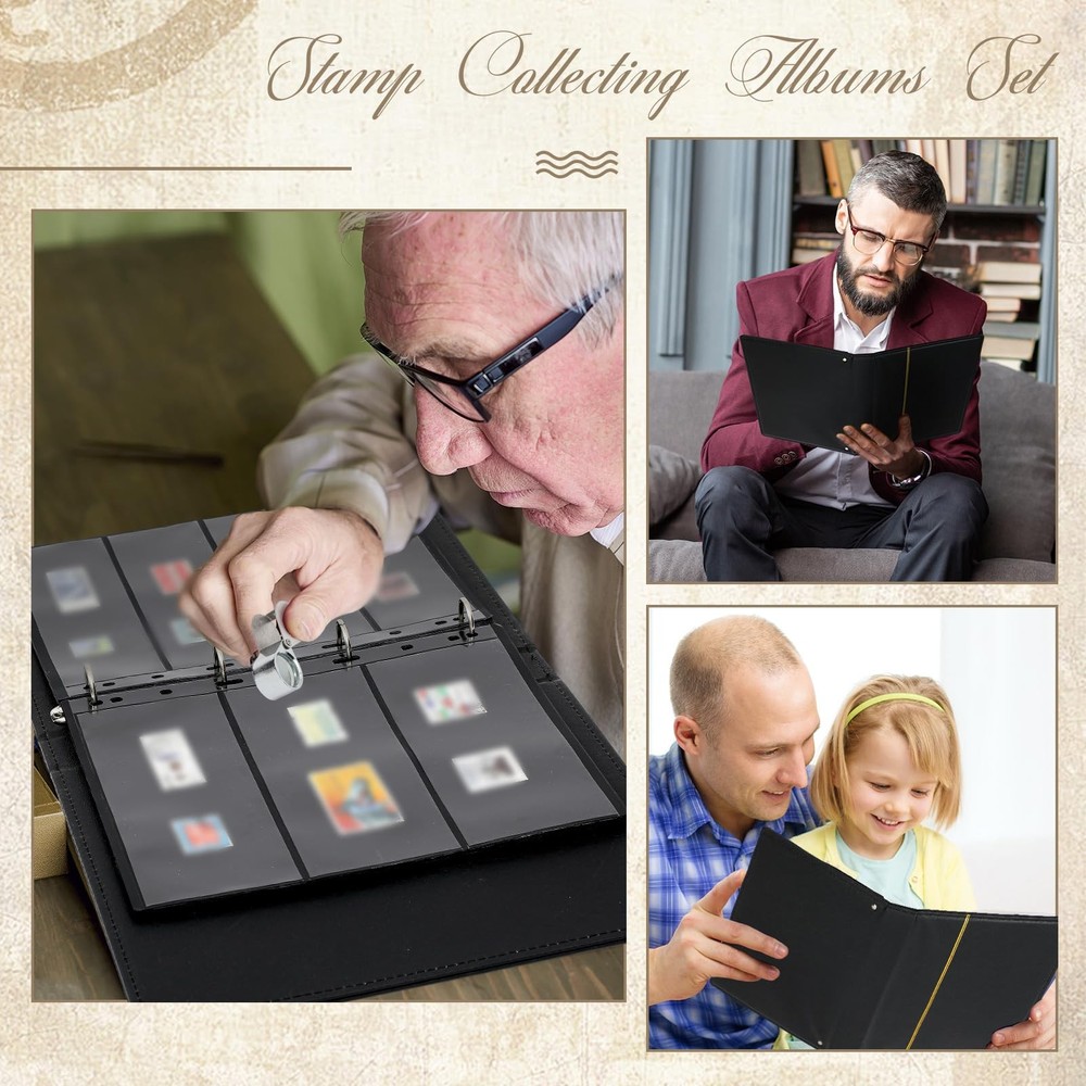 Stamp Collecting Album set include 20 Pages Binder collection book kit