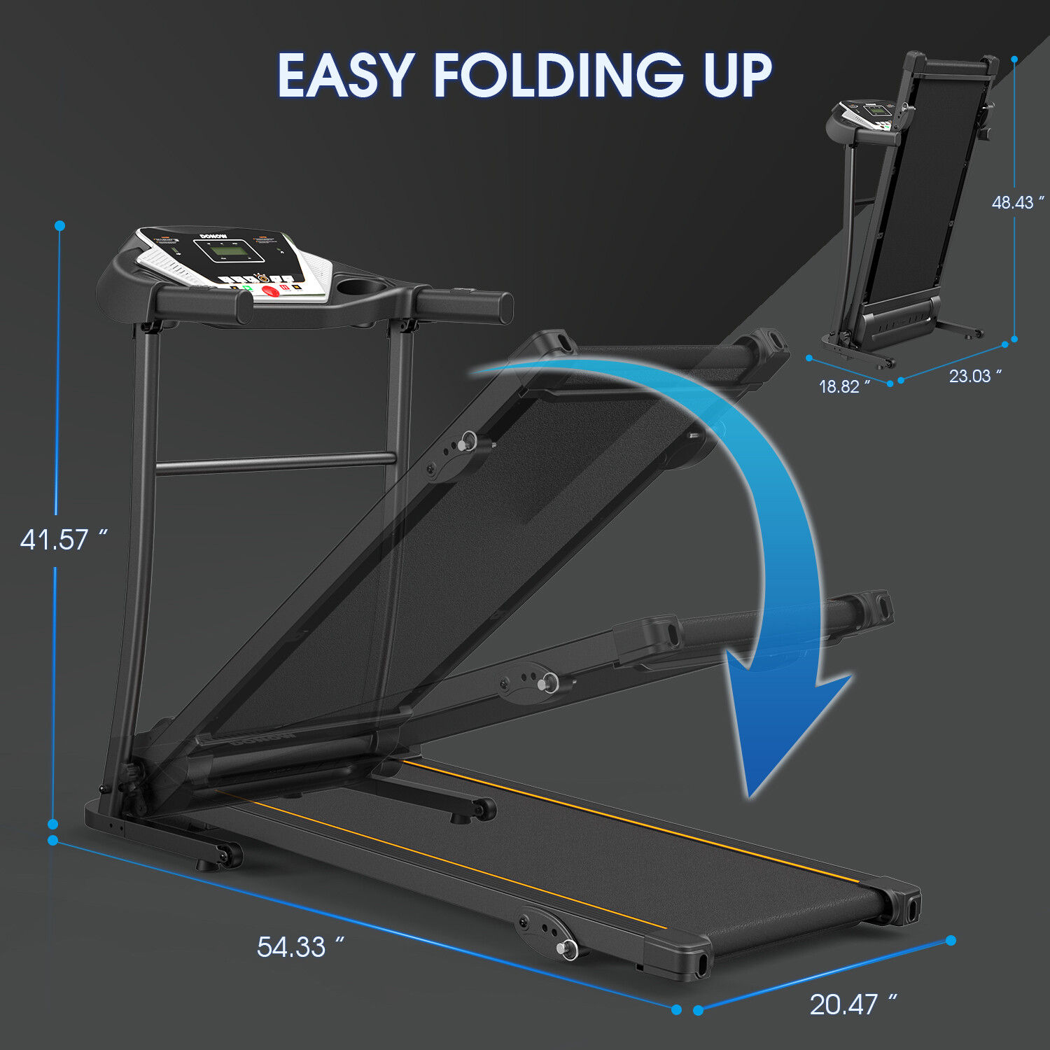 Treadmill with Incline, 3.0HP Foldable Treadmill for Home Office Small Space Por