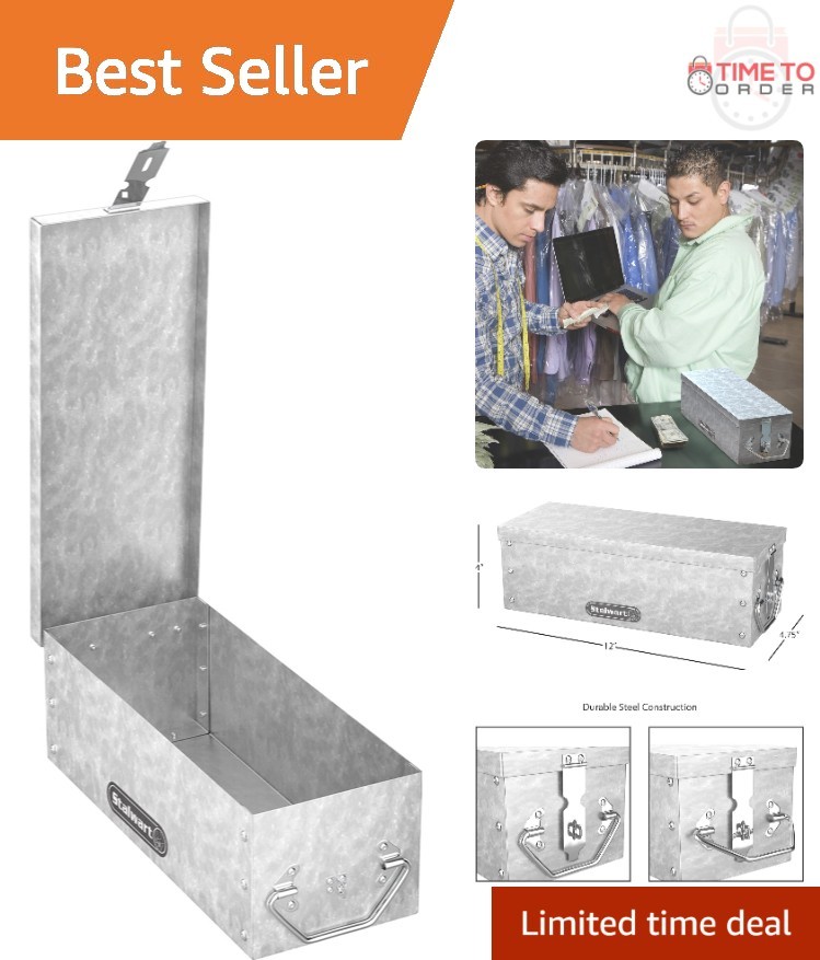 Metal Lock Box Small Security Safe Waterproof Stackable Storage Chest