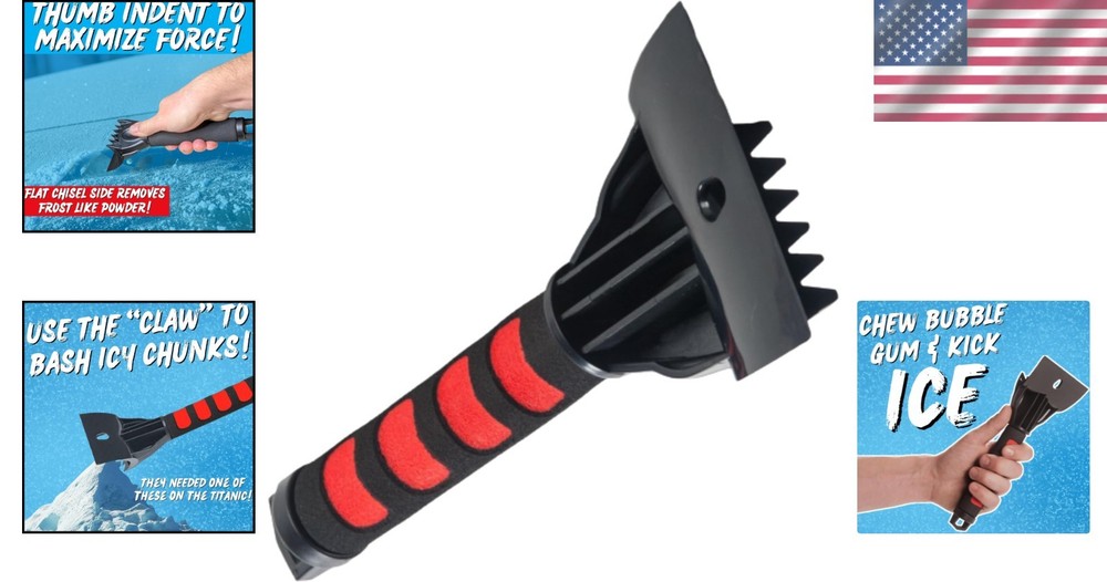 Ultimate Ice Scraper for Windshields - Durable and Lightweight 9x2 Design