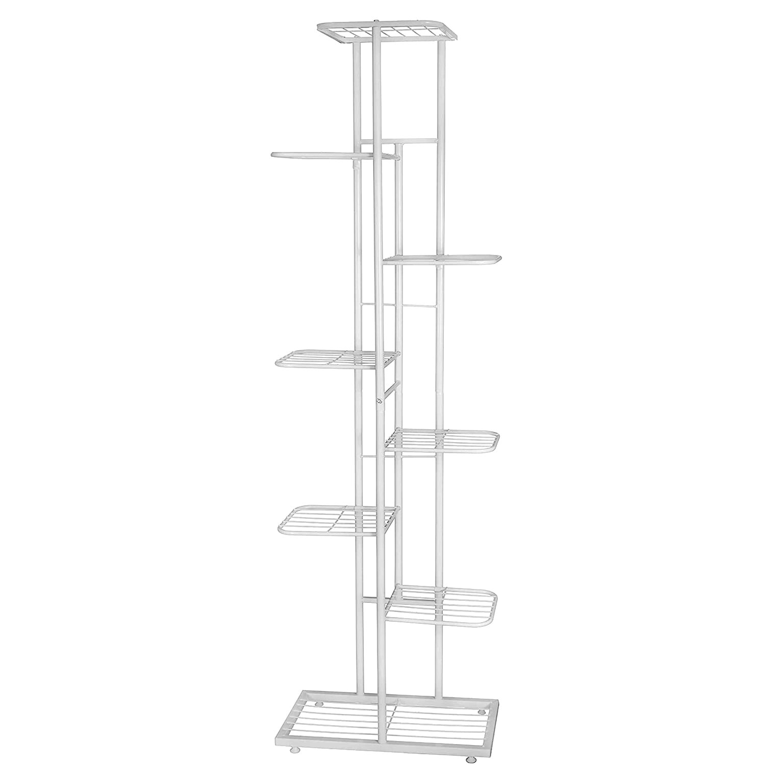 8-Tier Plant Stand for Indoor & Outdoor, Duty Metal Flower Shelf, White