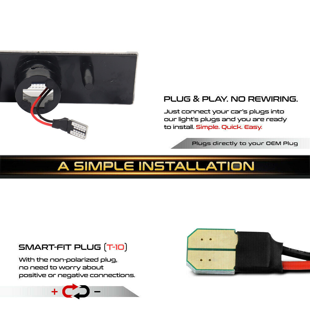 4X LED Side Marker Lights Clear Lens Front Rear For 81-88 Oldsmobile Cutlass 442