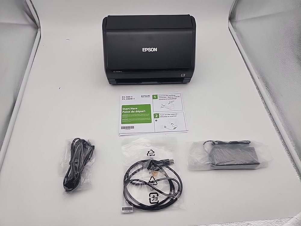 Epson WorkForce ES-500W II Wireless Duplex Document Scanner Open Box Complete