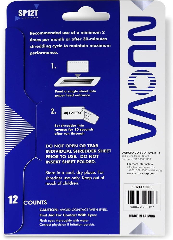 Nuova 12 Count Shredder Sharpening & Lubricant Sheets - Eco-Friendly Solution