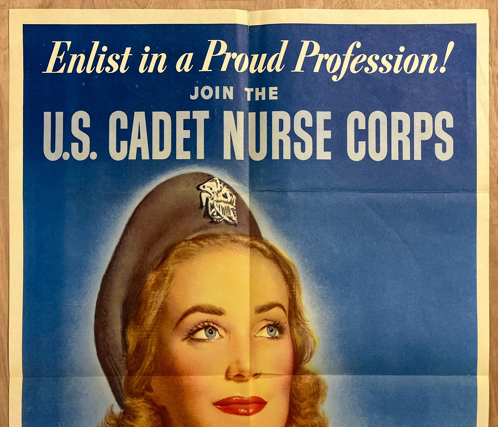 1944 Enlist In Proud Profession Cadet Nurse Corps Poster Edmundson WWII Nursing