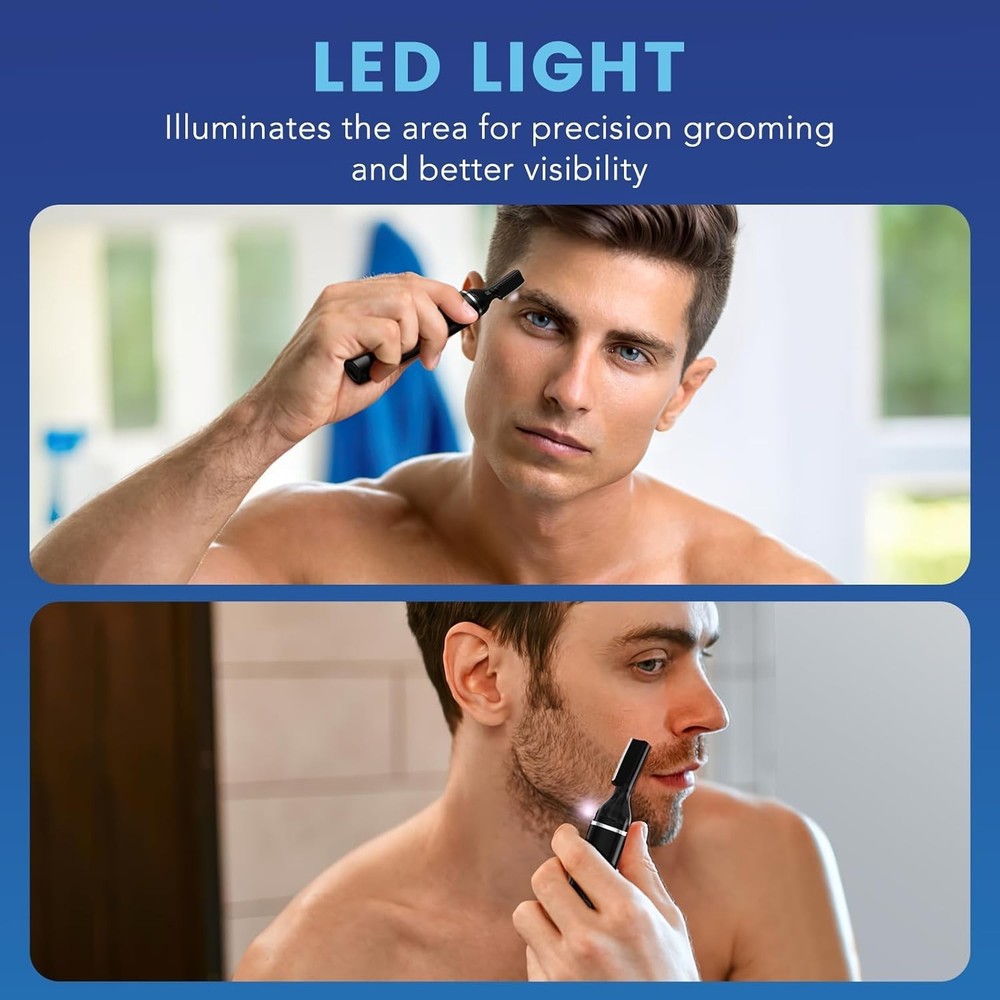 Eyebrow Trimmer Electric Eyebrow Razor with Digital Display LED Light, 2-Spee...