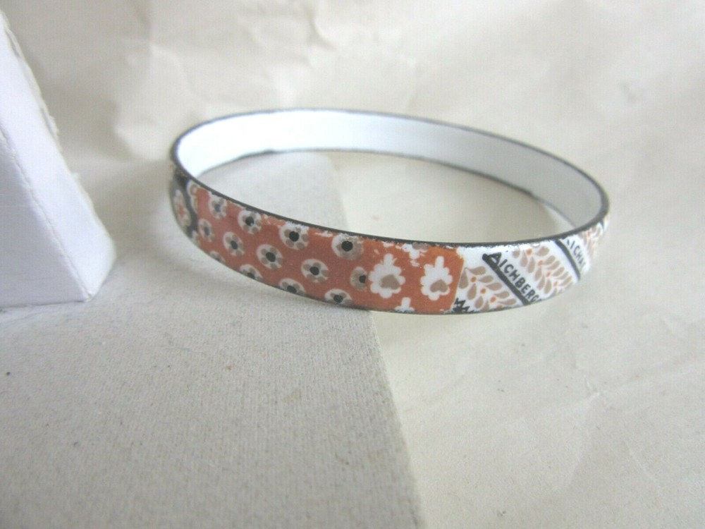Michaela Freye Aichberger brown/tan enameled bangle bracelet