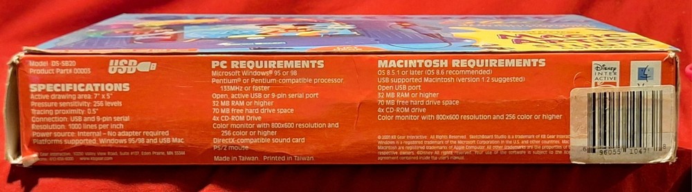Disney SketchBoard Studio MAGIC ARTIST Studio PC MAC USB Animation Tablet 2000