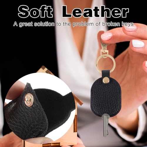 Leather Key Sleeve for Broken Key, Broken Car Key Loop Replacement Key Ring