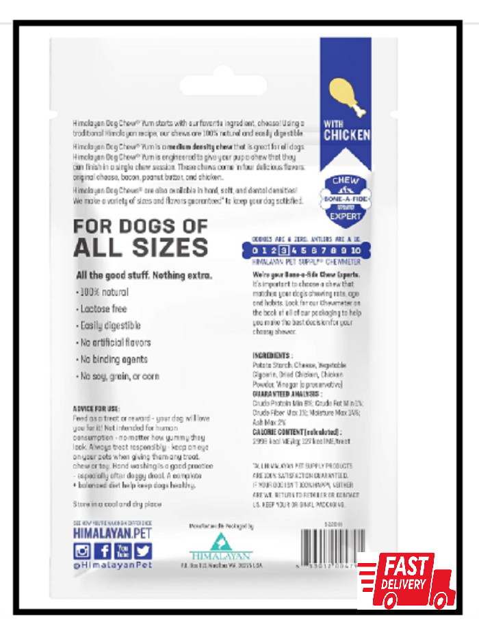 Himalayan Dog Chew Original Yak Cheese Dog Chews, 100% Natural, Long Lasting, Gl