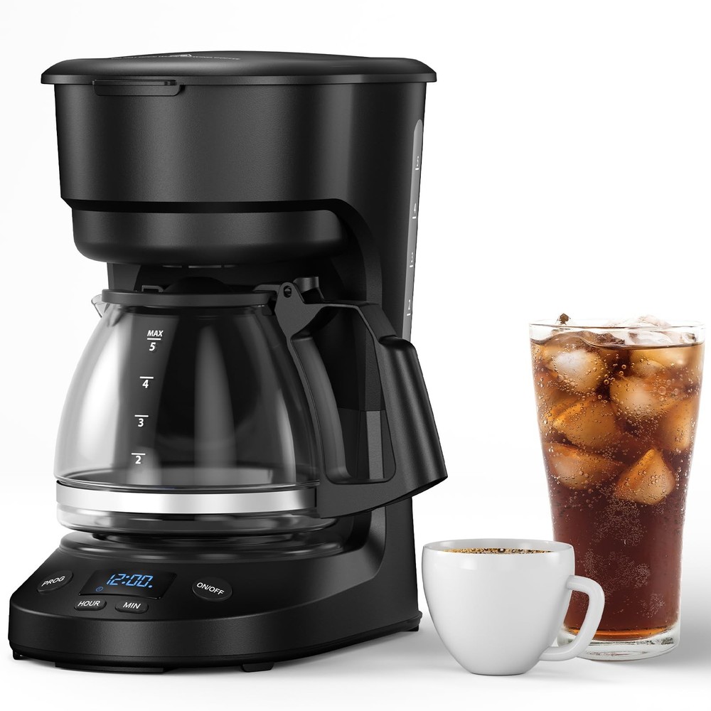 Electactic Compact 5-Cup Programmable Drip Coffee Maker — the essential coffee m