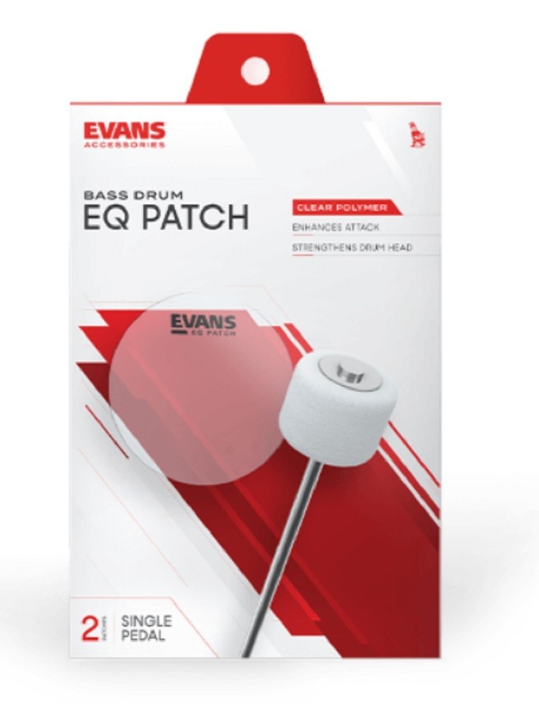 2-Pack Evans EQ Single Pedal Patch, Clear Plastic, EQPC1