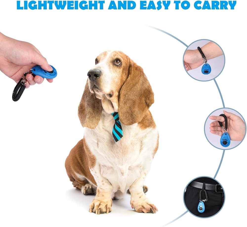 2-Pack Dog Training Clickers with Wrist Strap - Easy Interactive Training