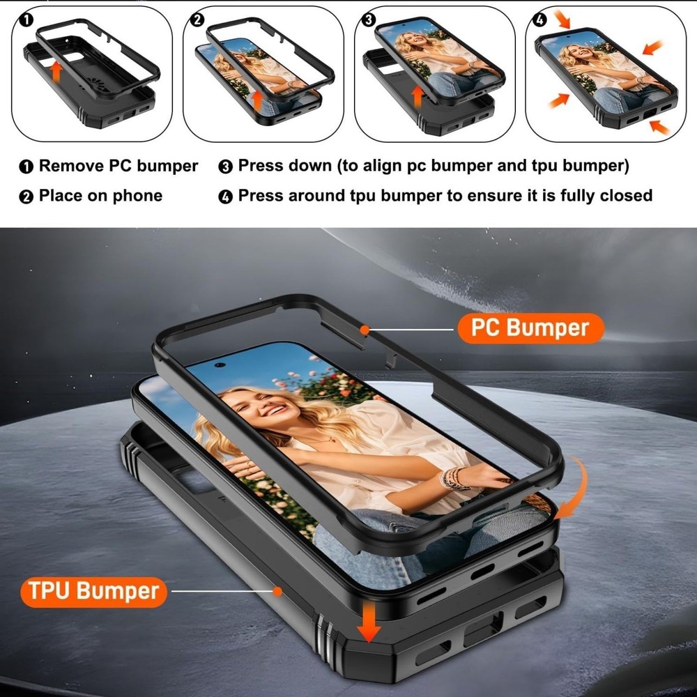 Durable Case for Google Pixel 10/10 Pro with 2PCS Screen Protector & Kickstand