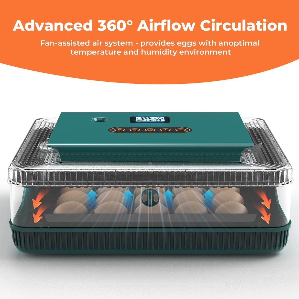 Automatic Egg Incubator for Hatching with Automatic Turning and Humidity- 25Eggs