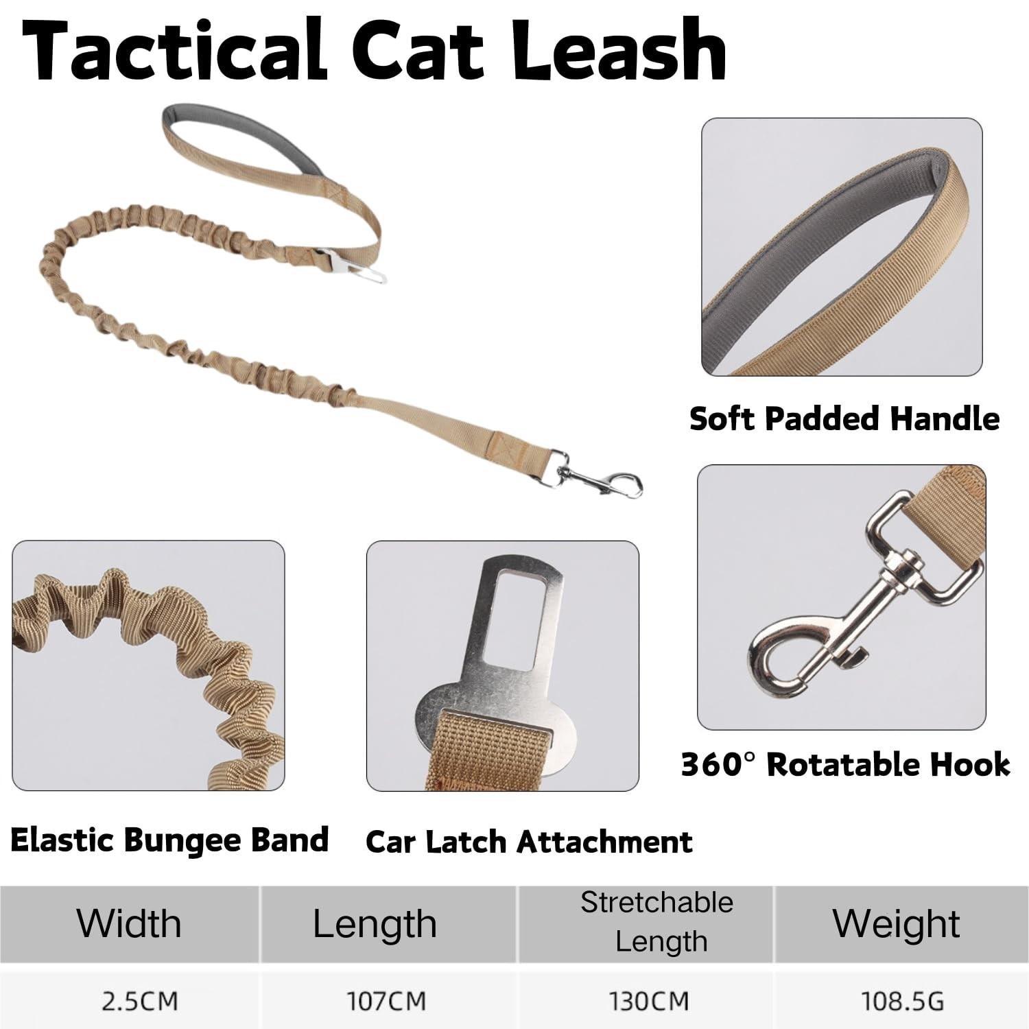 Tactical Cat Harness and Leash Set for Walking Escape Proof Adjustable Large ...