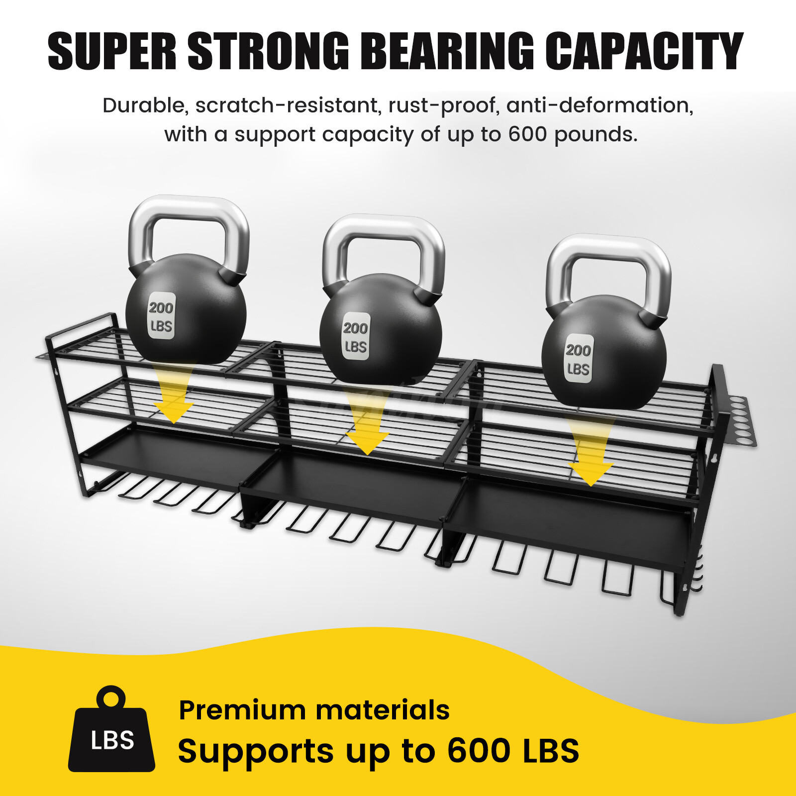 Power Tool Organizer Wall Mount Extended Heavy Duty 4-Tier 12-Drill Rack Metal