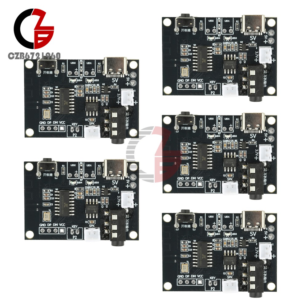 5PCS DC 5V 5W Bluetooth Amplifier Board Mono Mini Audio Module Type C Interface