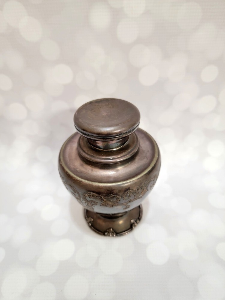 Antique Sheffield Silverplate Tea Caddy Etched Pattern