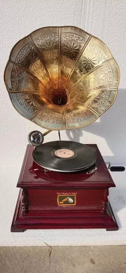 Antique Gramophone, Fully Functional Working Phonograph, win-up record player