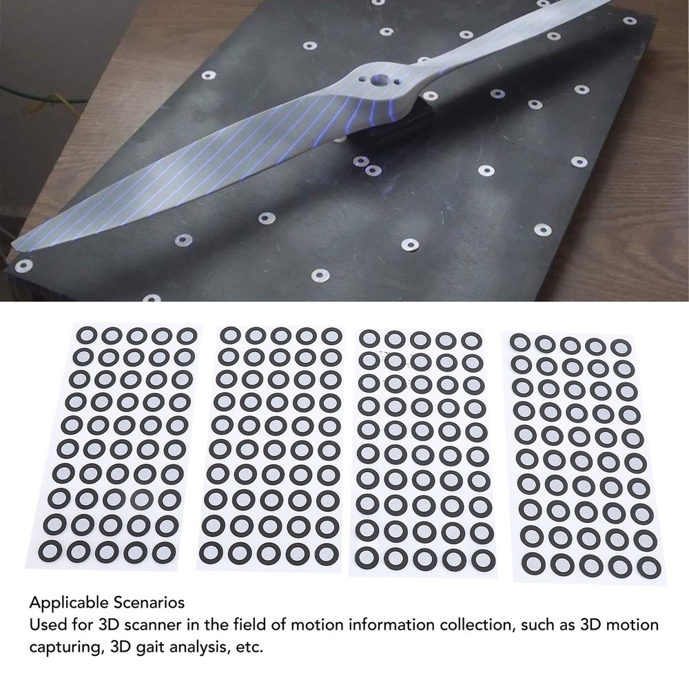 500 Pcs 3D Scanning Marker 6mm ID 10mm OD Reference Point Diffuse Reflection